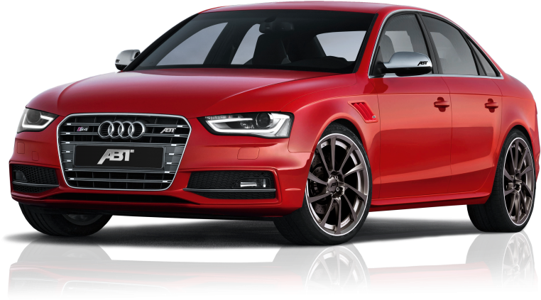 Red Audi Sedan Profile View PNG image