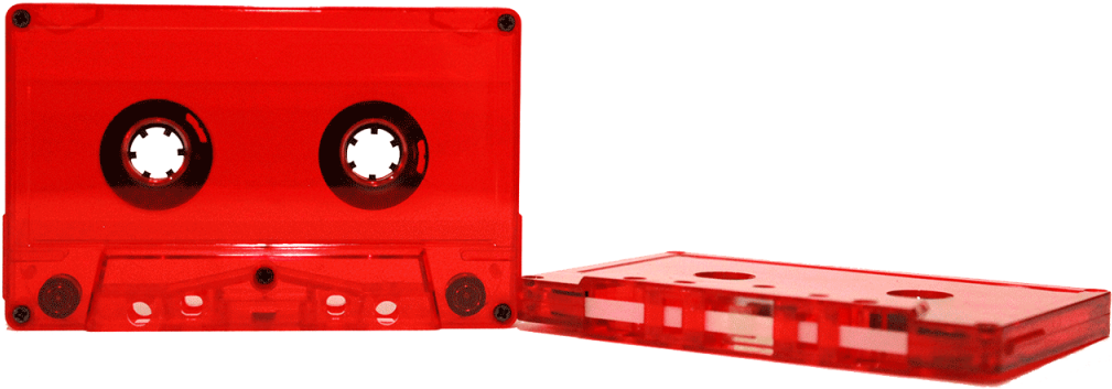 Red Audio Cassetteand Case PNG image