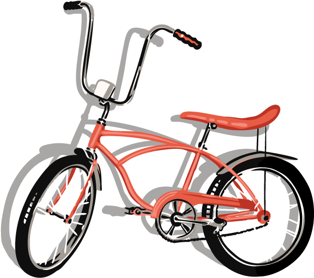Red B M X Bike Illustration PNG image