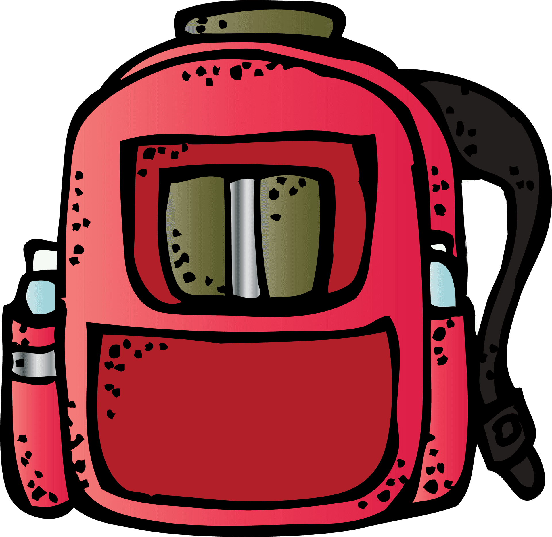 Red Backpack Cartoon Illustration PNG image