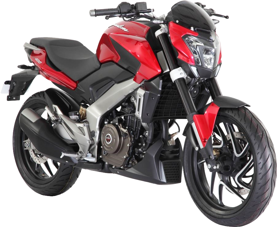 Red Bajaj Pulsar Motorcycle Transparent Background PNG image