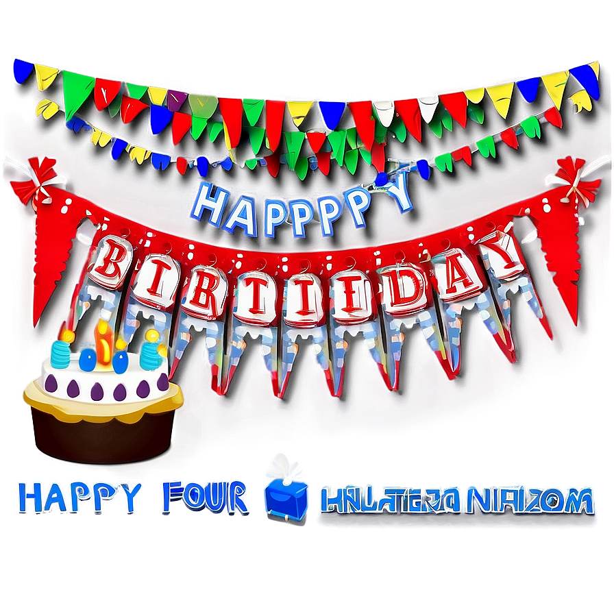 Red Banner For Birthday Png 06122024 PNG image