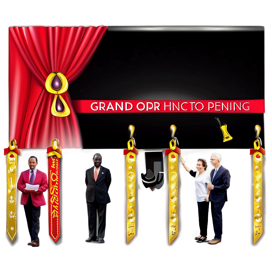 Red Banner For Grand Opening Png Lhn3 PNG image