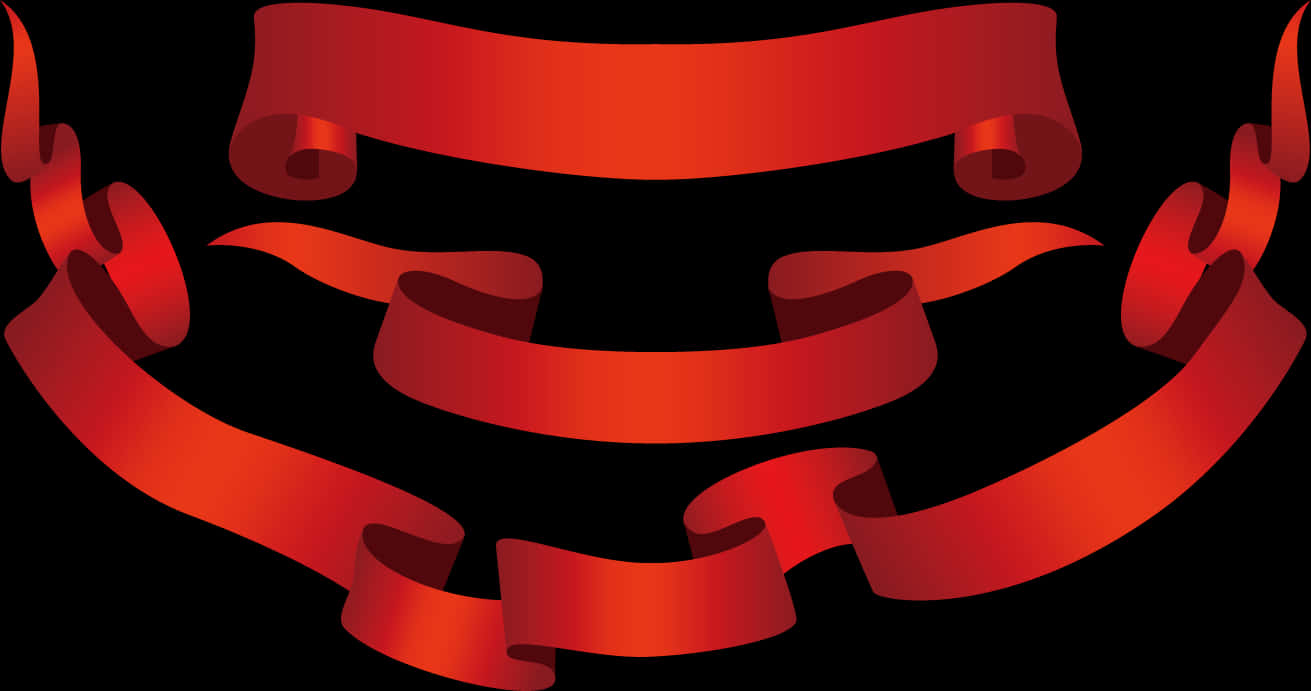 Red Banner Ribbons Graphic PNG image