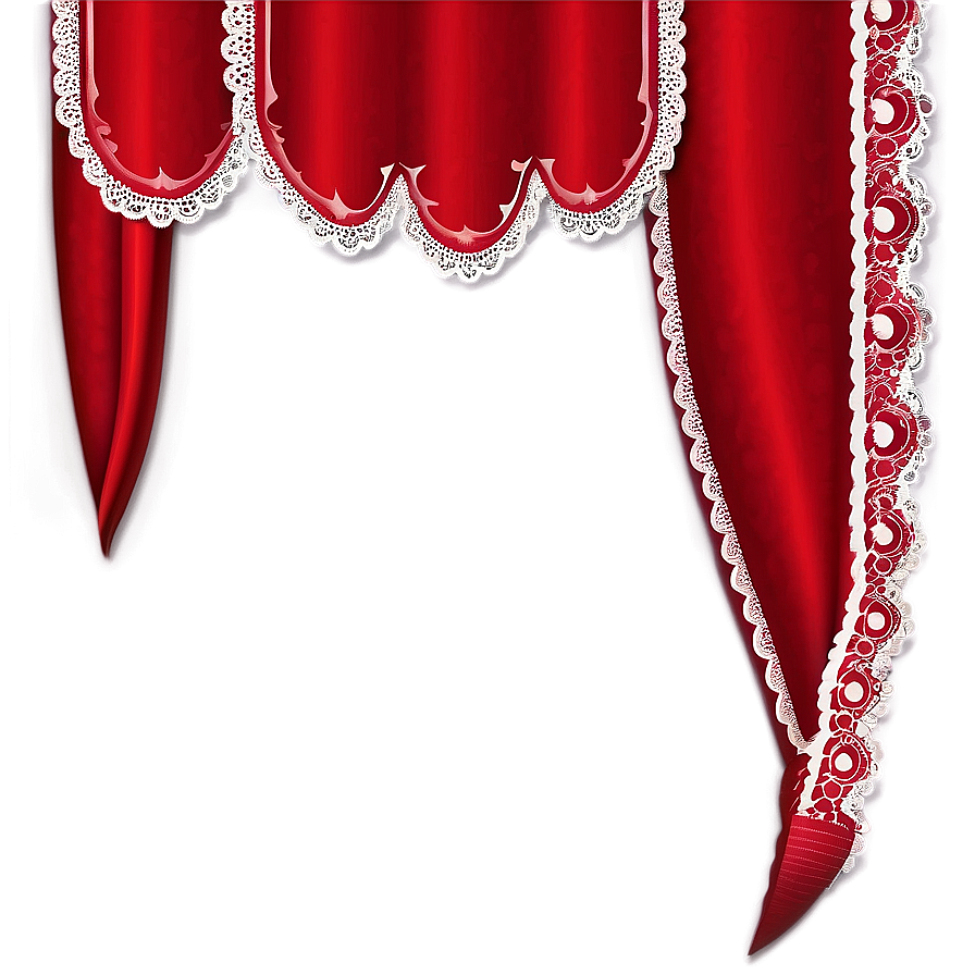 Red Banner With Lace Edge Png 30 PNG image