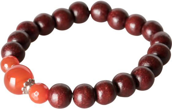 Red Beaded Braceletwith Orange Accent PNG image