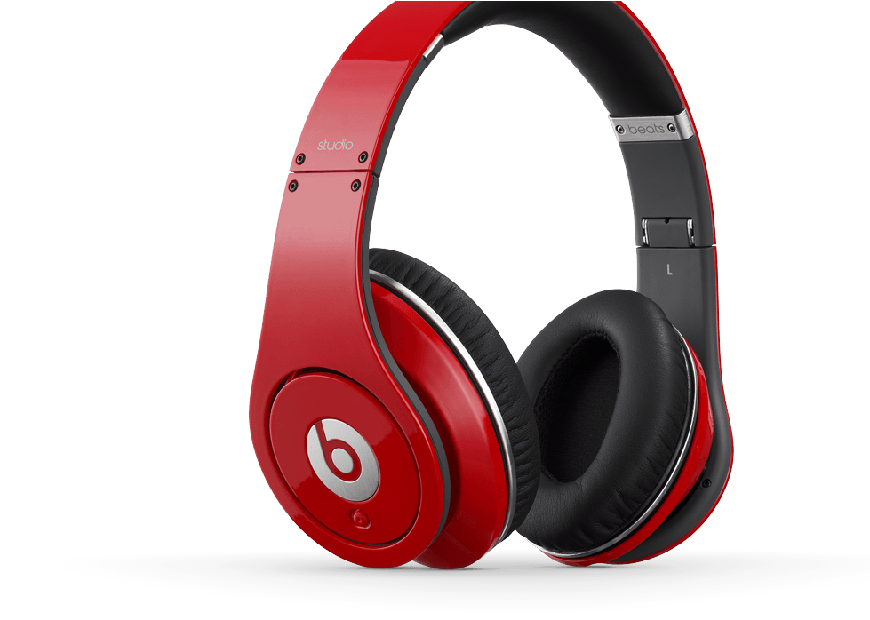 Red Beats Studio Headphones PNG image