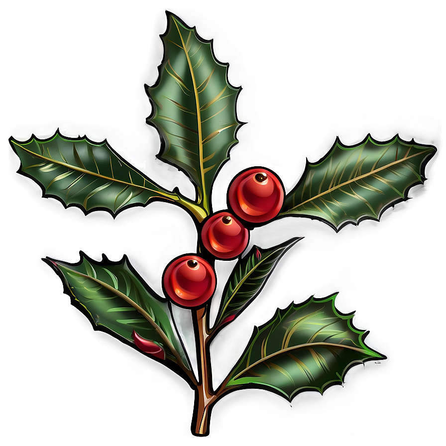 Red Berried Holly Png 05252024 PNG image