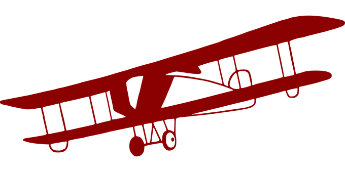Red Biplane Silhouette PNG image