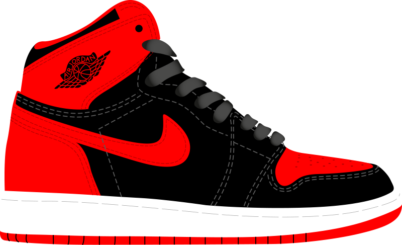 Red Black Air Jordan1 Sneaker Illustration PNG image