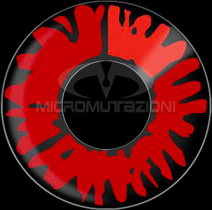 Red Black Contact Lens Design PNG image