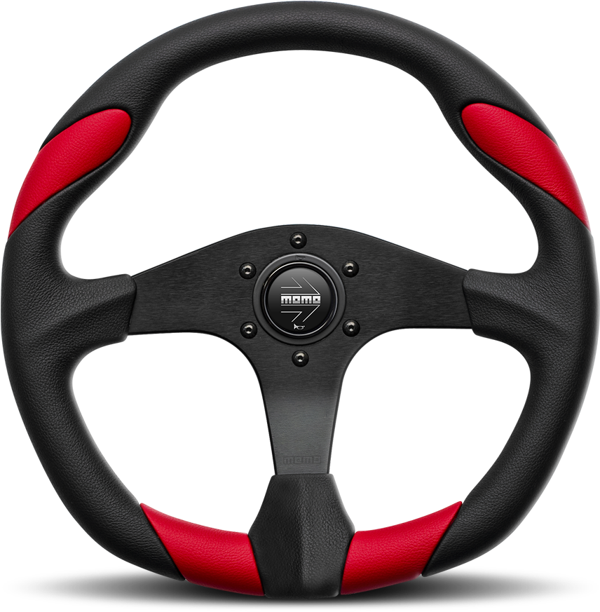 Red Black M O M O Racing Steering Wheel PNG image