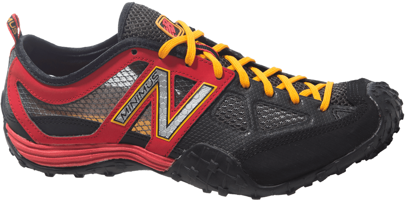 Red Black New Balance Trail Running Shoe PNG image