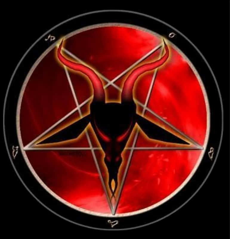 Red Black Pentagram Art PNG image