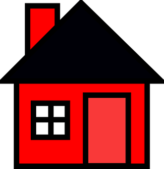 Red Black Simple House Icon PNG image