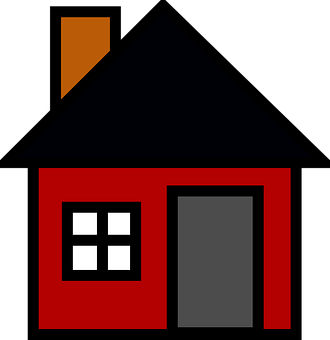 Red Black Simple House Icon PNG image