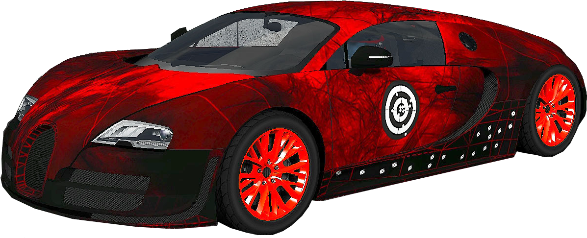 Red Black Sports Car3 D Model PNG image
