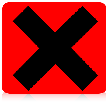 Red Black X Sign PNG image