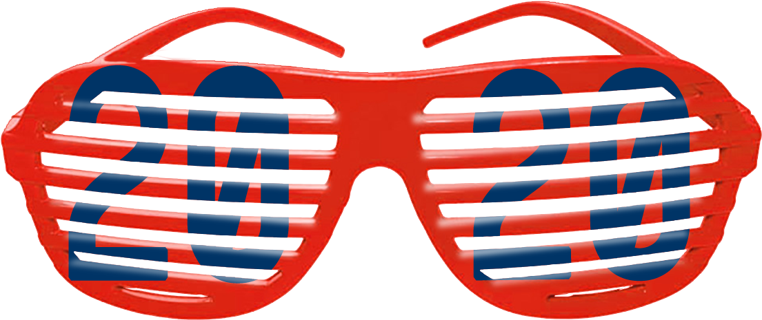 Red Blue Shutter Shades Sunglasses PNG image