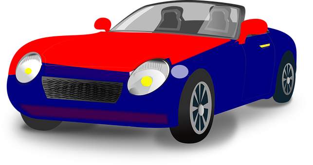 Red Blue Sports Car Illustration PNG image