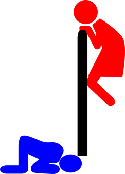 Red Blue Stick Figures Conflict PNG image