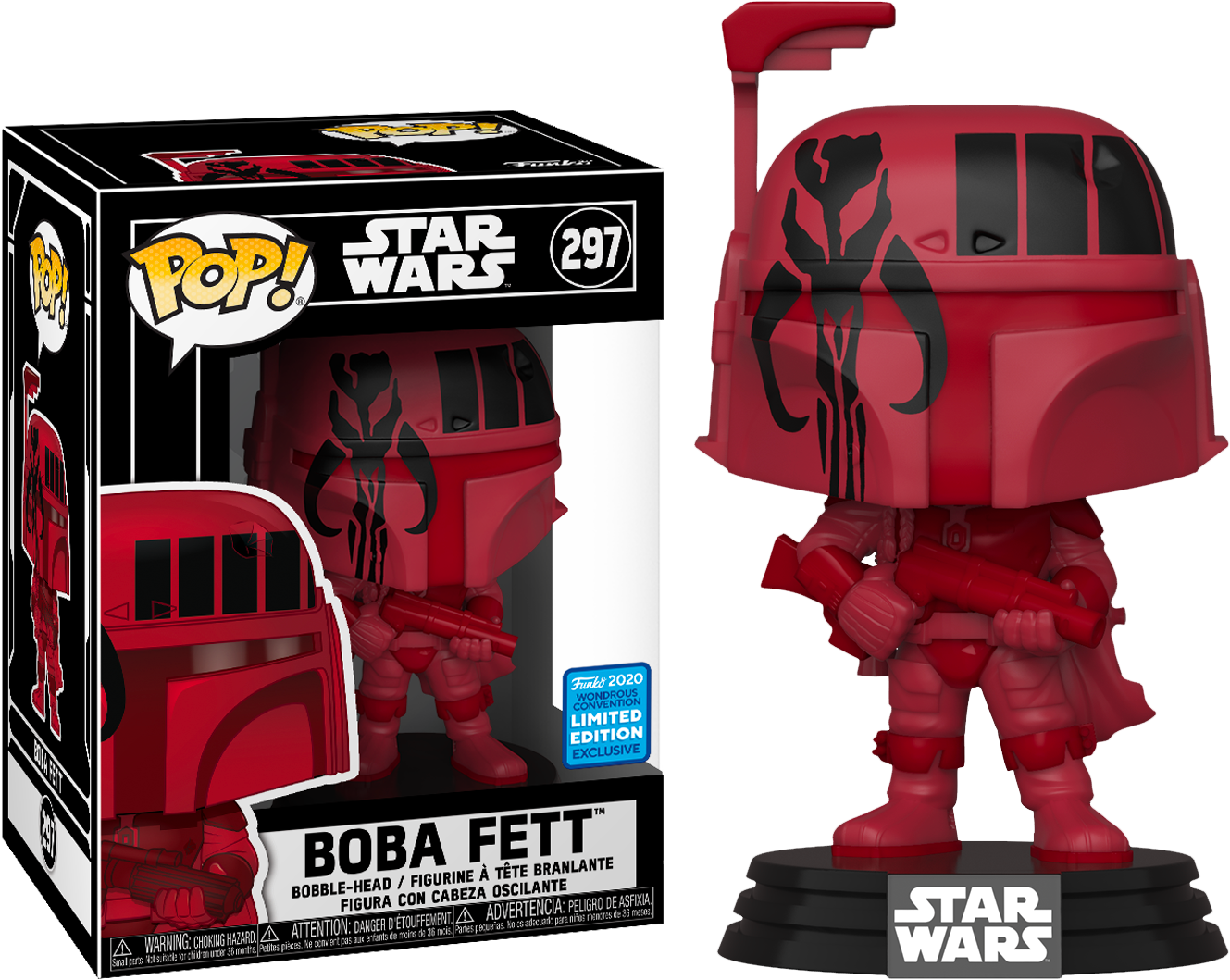 Red Boba Fett Funko Pop Exclusive PNG image