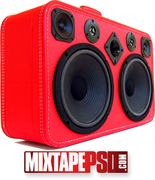 Red Boombox Speakers PNG image