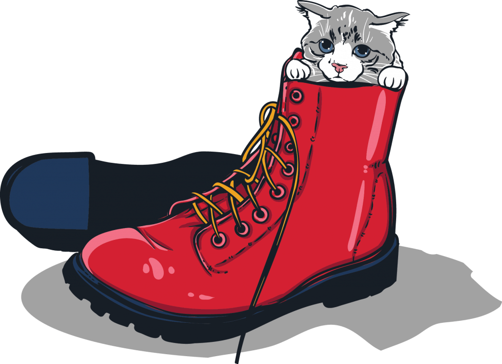 Red Boot Cat Cartoon PNG image
