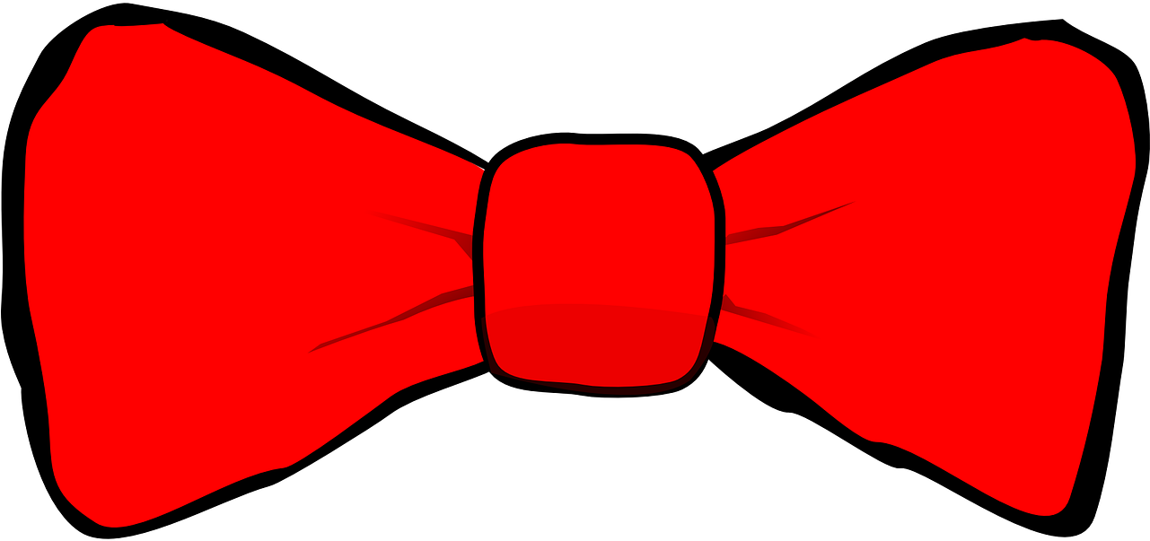 Red Bow Tie Cartoon Illustration PNG image