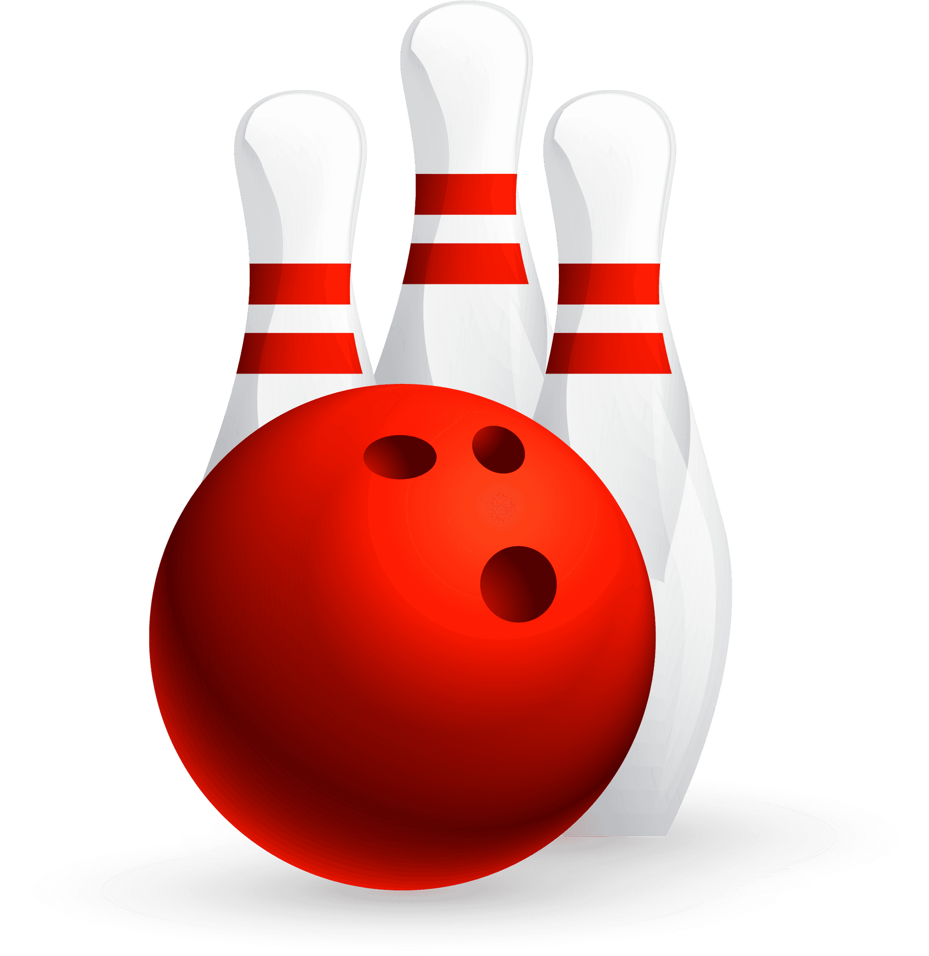 Red Bowling Balland Pins PNG image