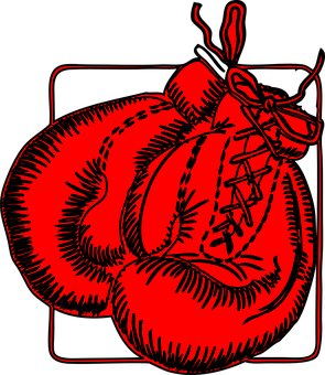 Red Boxing Gloves Graphic PNG image