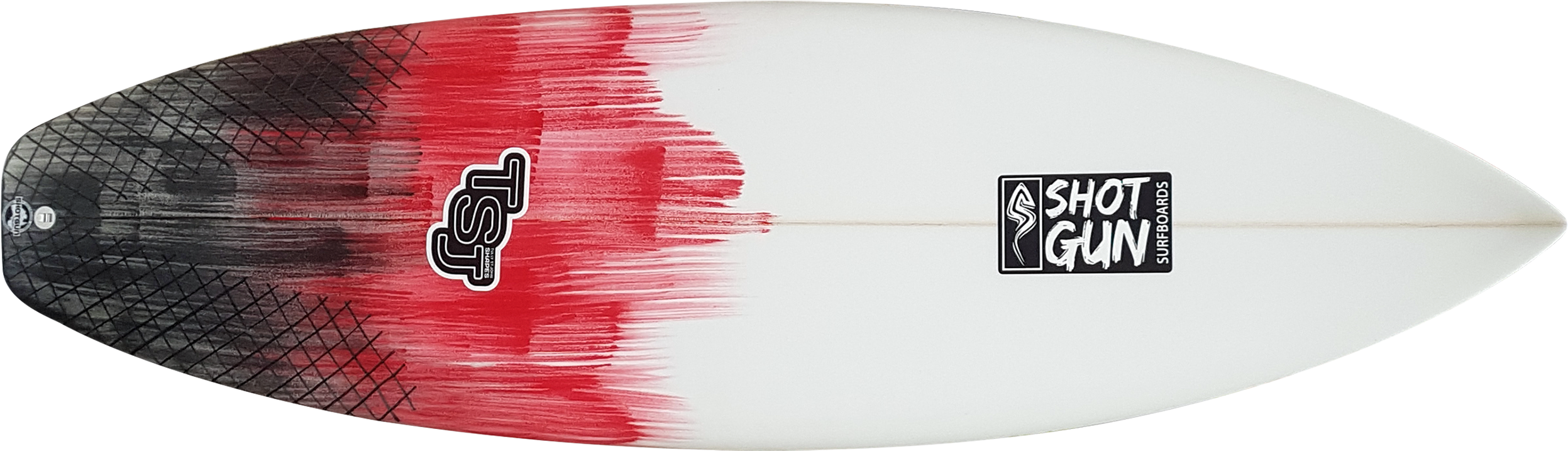 Red Brushstroke Design Surfboard PNG image