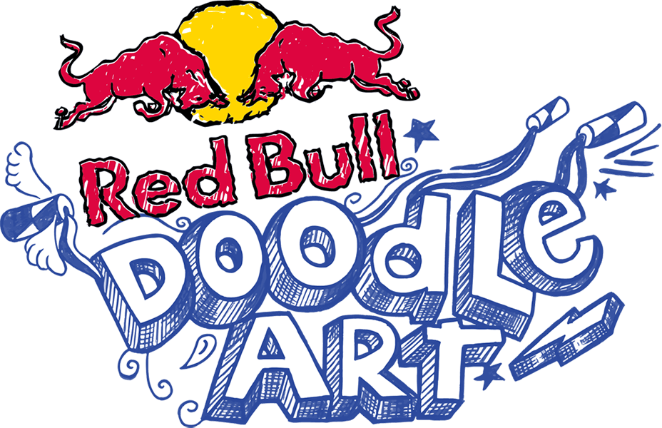 Red Bull Doodle Art Logo PNG image