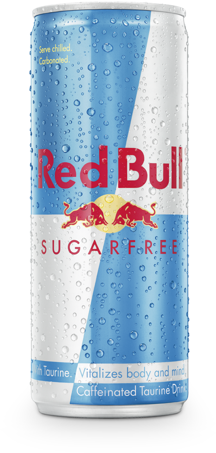 Red Bull Sugar Free Energy Drink Can PNG image