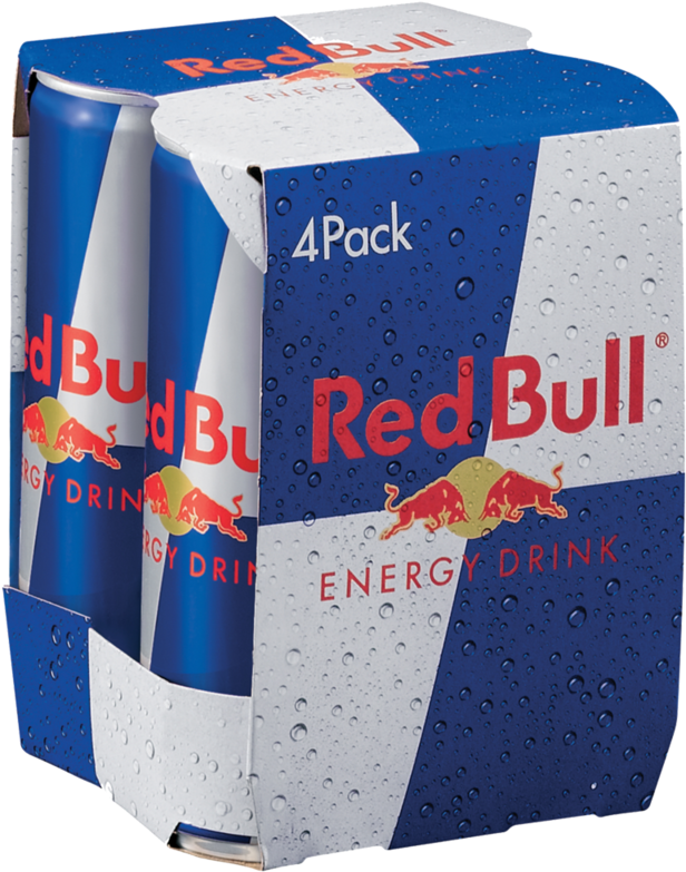 Red Bull4 Pack Energy Drink Product Image PNG image