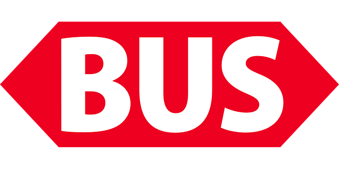 Red Bus Sign Graphic PNG image