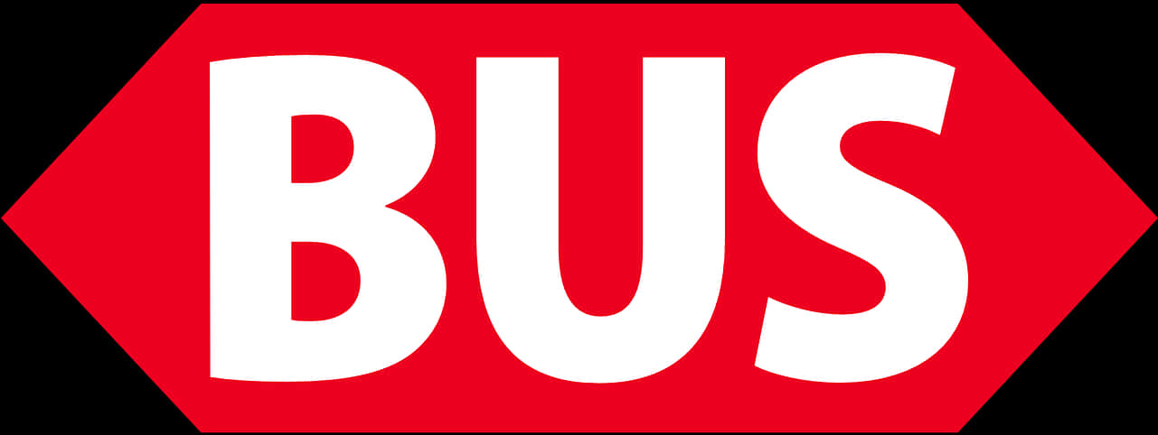 Red Bus Sign White Letters PNG image