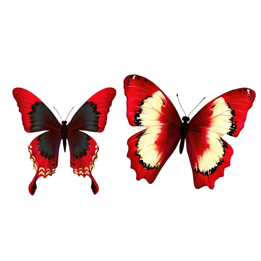 Red Butterflies Png 05232024 PNG image