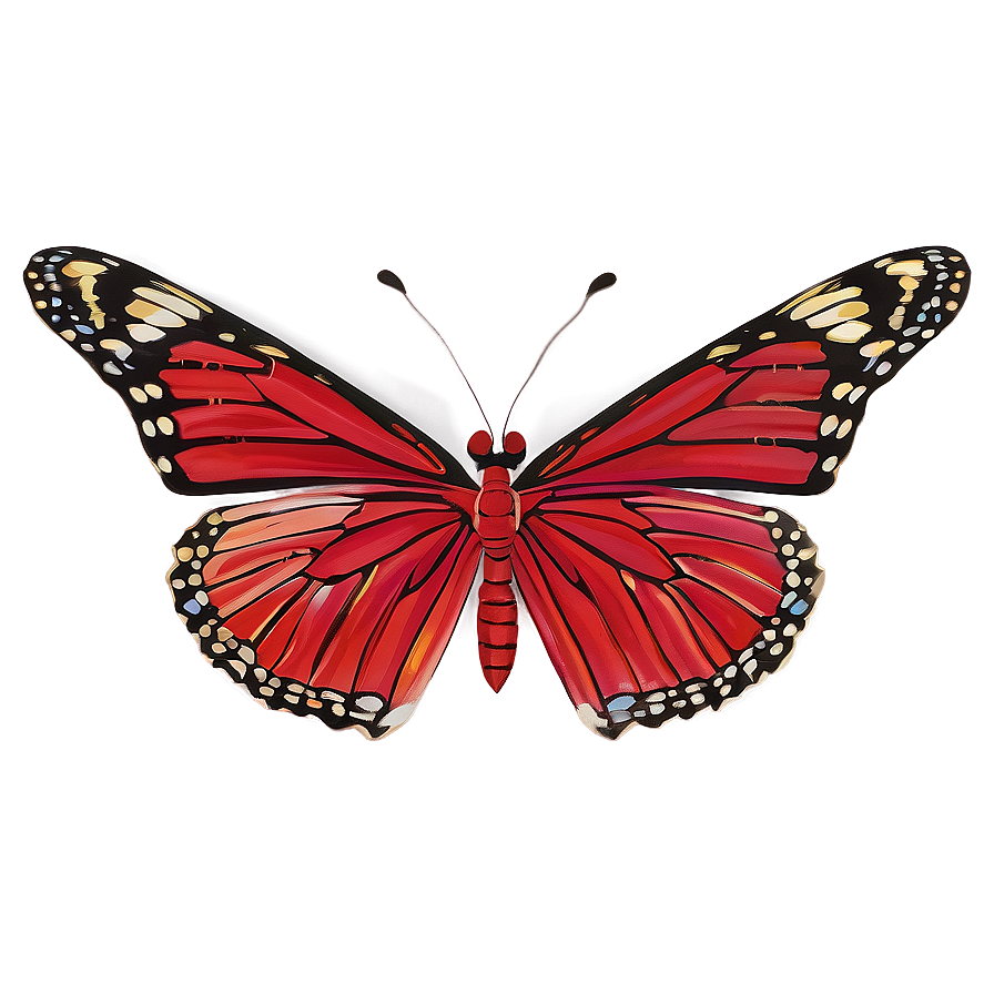 Red Butterfly Mural Png 06122024 PNG image