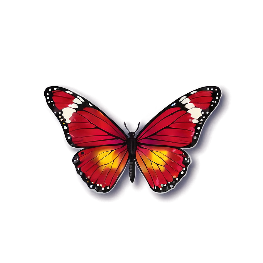 Red Butterfly Sticker Png 06122024 PNG image