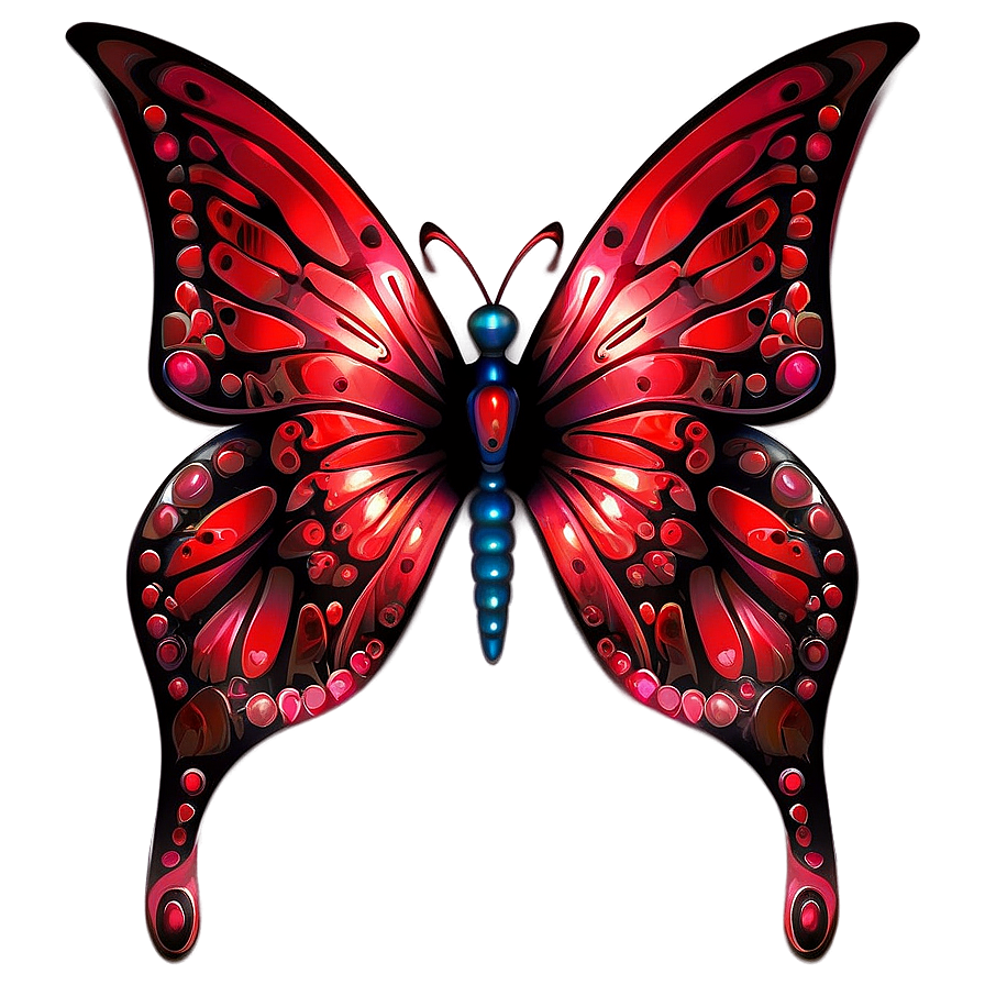 Red Butterfly Tattoo Design Png 06122024 PNG image