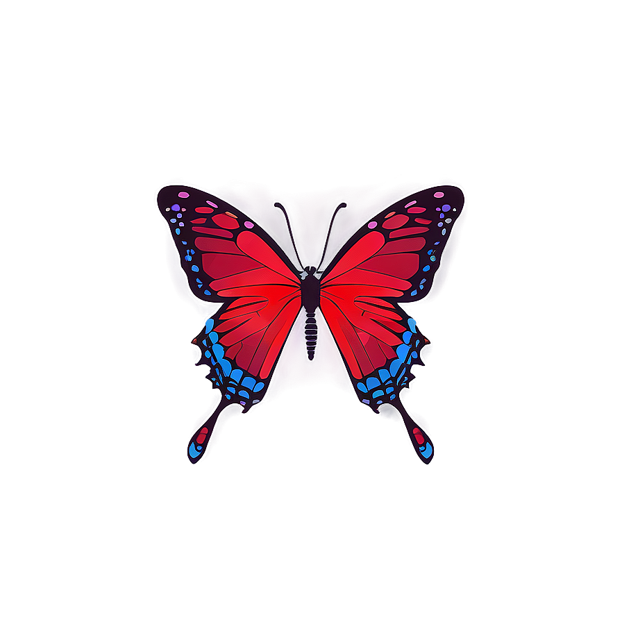 Red Butterfly Vector Png 06122024 PNG image