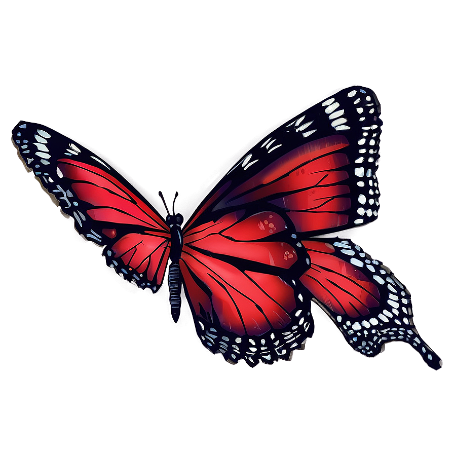 Red Butterfly Wings Png Wpk47 PNG image