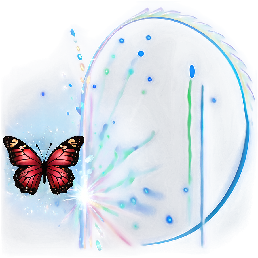 Red Butterfly With Glitter Png 64 PNG image