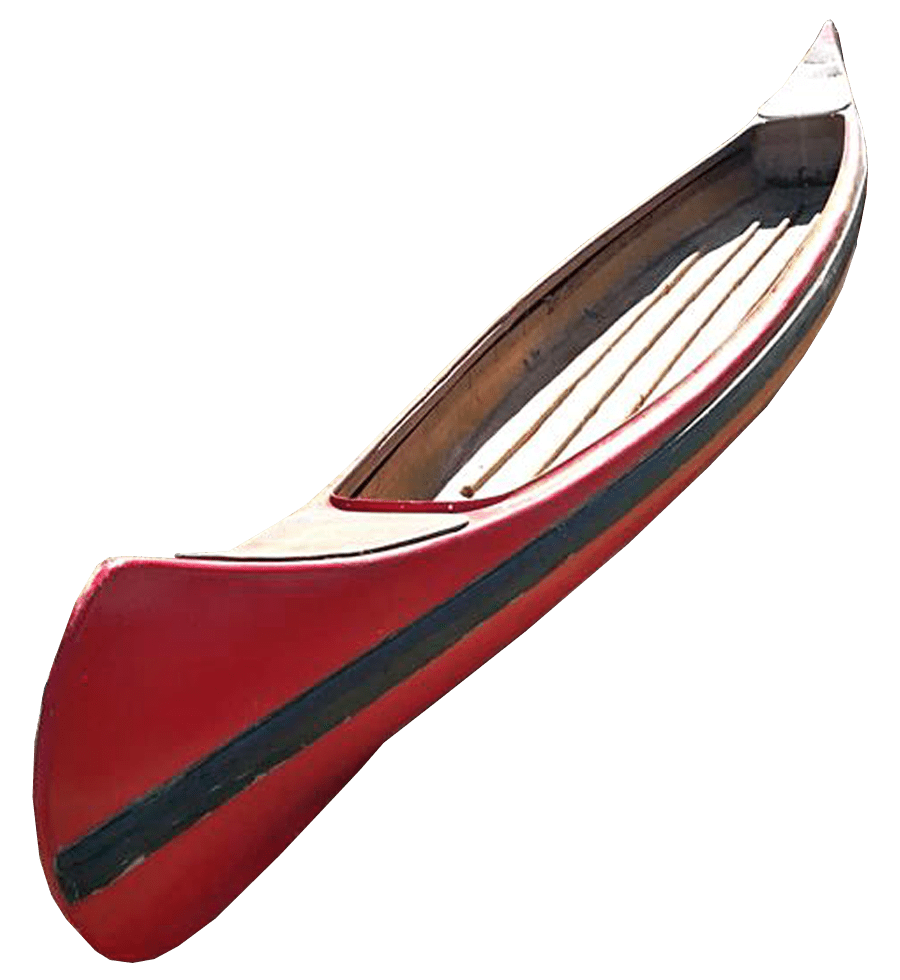 Red Canoe Angled View PNG image