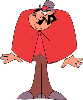 Red Caped Cartoon Character PNG image