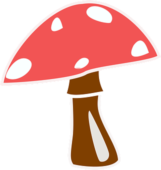 Red Capped Mushroom Cartoon PNG image