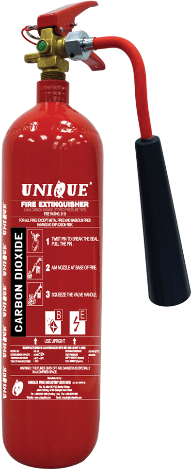Red Carbon Dioxide Fire Extinguisher PNG image