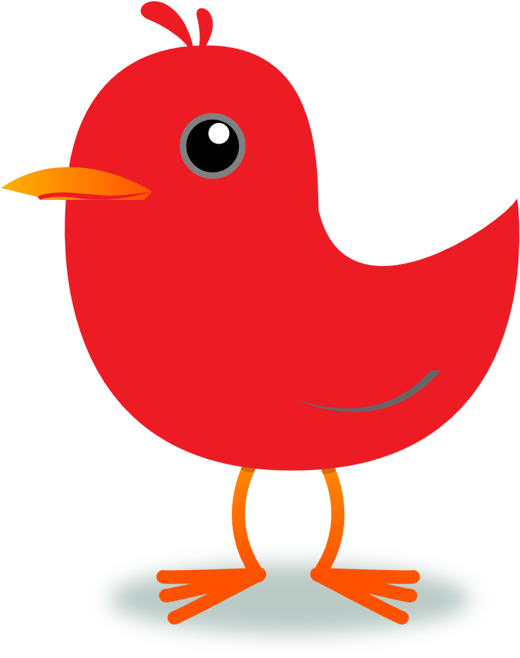 Red Cartoon Bird PNG image