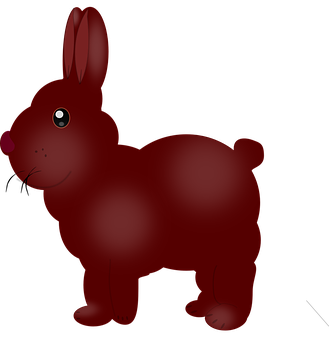 Red Cartoon Bunny Black Background PNG image